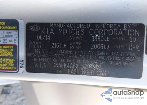 2015 Kia Forte Lx из США, поврежденный, VIN KNAFK4A6XF5297981